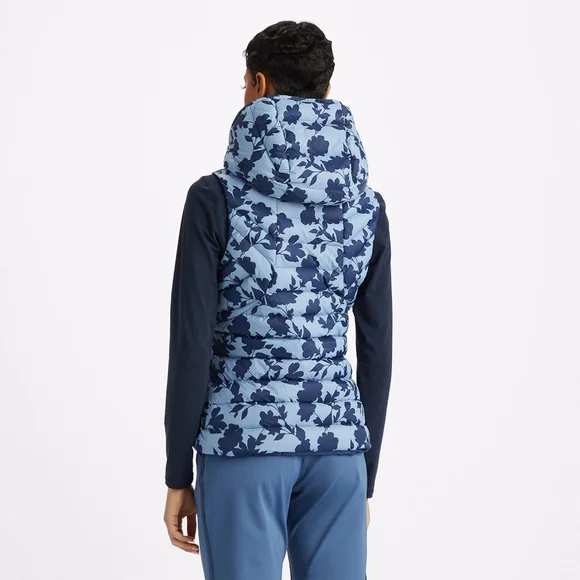 G/FORE Womens Tonal Floral Nylon Puffer Vest Fjord